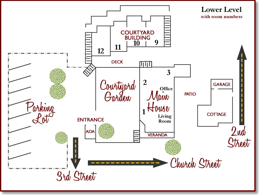 inn at occidental property map with room numbers