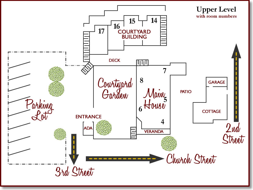 inn at occidental property map with room numbers